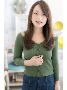 ミック 日暮里店(miq) アシンメトリー大人顔…ローライト艶カラーエレガントロングa