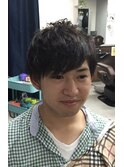 ナチュラルパーマショートヘア<ヒロ銀座/メンズ/浜松町/大門>