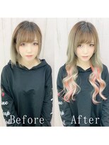 あるじゃんすー 沖縄店 ホワイトベージュ×ピンク#シールエクステ#ピンクベージュ#沖縄