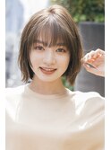 暖色カラー×束感ショート×小顔立体カット