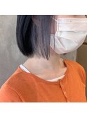 顔まわりグレーインナーカラー【ANGELICA 吉永】