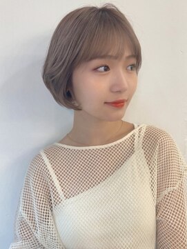 ベイルーム(BAYROOM by HONEY omotesando) 大人可愛い20代30代40代小顔ゆるふわショート×ラテベージュ