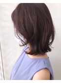 ツヤ感カラー＊肩上ボブ＊パープルブラウン【ZinaCENTRAL】