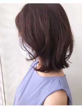 ジーナ セントラル銀座(Zina) ツヤ感カラー＊肩上ボブ＊パープルブラウン【ZinaCENTRAL】