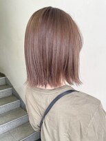 ヒビヲ(HIBIO) 切りっぱなしボブショートボブミルクティーベージュダブルカラー