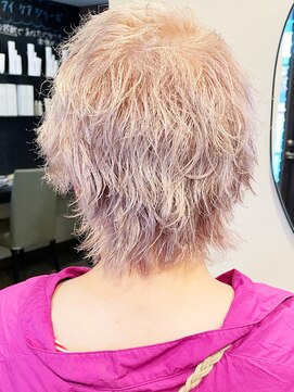 ファム 札幌大通(fam) 20代30代40代くせ毛風パーマベージュカラーハイトーンショート