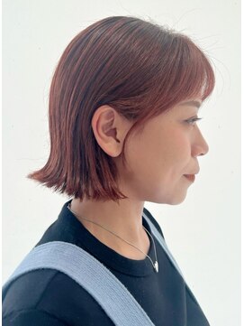 ユウヘアー 師勝店(U Hair) 【UHair】大人アプリコットオレンジ/ハイライト/暖色/艶カラー