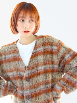 ガリカ 渋谷(Gallica) 透明感オレンジベージュにフェイスレイヤーボブ
