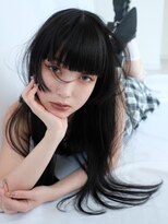 シオン(shion)&nbsp;小顔透明感カラー黒髪ウルフレイヤーロング_F60202