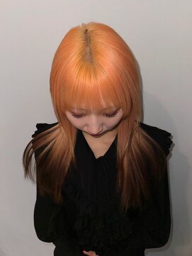 ギグスダブル 栄店(gigs double) デザインカラー/アプリコットオレンジ/ロングウルフ