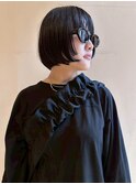 姫カットレイヤー 顔周りカット ミニボブ 黒髪 艶トリートメント