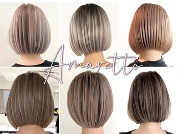 Amaretto by JILBLAN 縮毛矯正 髪質改善 ハイライト レイヤーカット ショート
