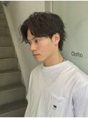 センターパート/波巻きツイストスパイラルメンズカットパーマ