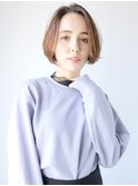 ナチュラルショート_耳かけウェーブパーマ_37386