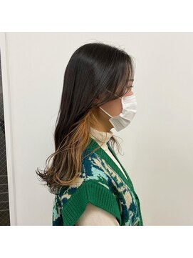 キー(kii) インナーカラー　x  オレンジベージュ 　福岡　天神　今泉　薬院