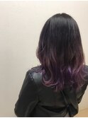 グラデーションカラー_マロンベージュ Aラインボブ かきあげ