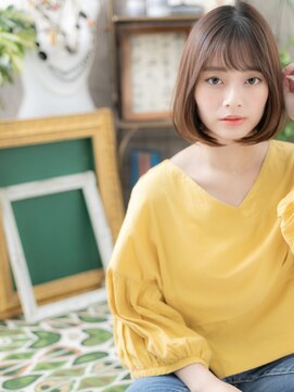 カバーヘア ブリス 大宮西口(COVER HAIR bliss) シースルーバング艶カラー前下がり大人ボブc5大宮20代30代40代