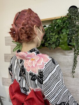 ロカット サロン(Roquat Salon) 浴衣編み込みお団子アレンジ【ヘアセット/エクステ/立川/浴衣】