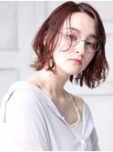 大人可愛い小顔美髪ツヤ髪ピンクラベンダー前髪なしショートA3