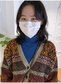 【三ツ井純】センターパート ゆるめパーマ アンニュイカール