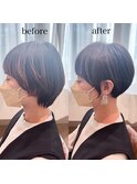 首元すっきりブラウンベリーショート40代50代イメージチェンジ