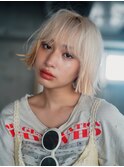 グランジガーリー　プツッと切りっぱなしホワイトボブ　下北沢