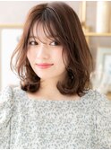 韓国風外ハネカールセミウェット抜け感ヘアa戸頭20代30代40代