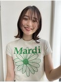 小顔ヘア/レイヤーボブ/ミルクティーベージュ/【池袋】 