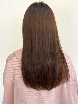 カノエ 福岡香椎店(canoe) アッシュブラウン ロングヘア 髪質改善トリートメント 縮毛矯正