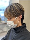バレイヤージュブリーチダブルカラーハイライトメッシュブリーチ
