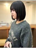 前下がりボブ小顔カット20代30代40代韓国風ショートアッシュ