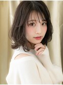 大人美人ウェットスタイル黒髪外ハネボブパーマ314X上尾30代40代