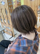 サンタフェ 柳津店(Santa'Fe)&nbsp;Santa'Fe式脱白髪染め白髪ぼかしカラー/ハイライト/ボブ