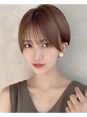 「岩田莉奈」40代50代に人気の似合わせ丸みショートボブ　新宿