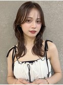 オリーブグレー/韓国風巻き/レイヤーカット/マロンベージュ/横浜