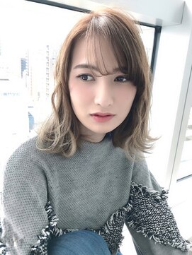 ラカーロ(La CARO) La CARO インナーカラー/外ハネボブ/ミルクティby市橋