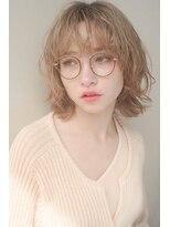 レジュアル(RESSUAL) カーキグレージュ ボブ 大人かわいい フェザーバング