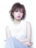 ウルフショート/外巻きパーマ/サイドバング/マロンブラウン所沢