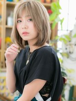 カバーヘア ブリス 川口(COVER HAIR bliss)&nbsp;外国人風インナーハイライト前下がり金髪ボブh川口10代20代30代!