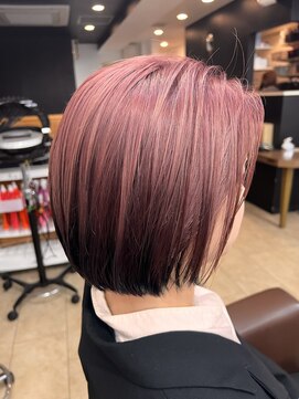 ラブリッシュ(LOVERICHE) ピンクとダークブラウンのグラデーションカラー 【延山styring】