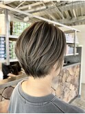 ショートカットバレイヤージュ/白髪ぼかし/イメチェン