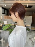 大人可愛い♪丸みショート×ピンク