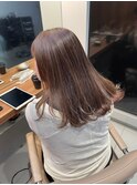 【長まなみ】暖色系カラー◎上品な可愛さピンクベージュ
