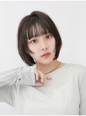 小顔前髪ワンカールレイヤーカット黒髪ネビージュボブルフ 横浜