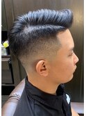 アイロンパーマ×スキンフェード<理容室>[メンズ/眉毛/バーバー]