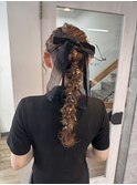 お呼ばれアレンジ/ヘアセット/ヘアアレンジ/編みおろしアレンジ