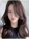 韓国風ロングレイヤー × シースルーバング