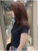 艶感たっぷりのピンクブラウンカラー