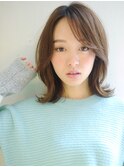 外ハネワンカールパーマミディアム