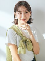 コムマティス 恵比寿ガーデンプレイス(Comme Matisse)&nbsp;小顔に見せるオリーブカラーボブ黒髪後れ毛[恵比寿/恵比寿駅]